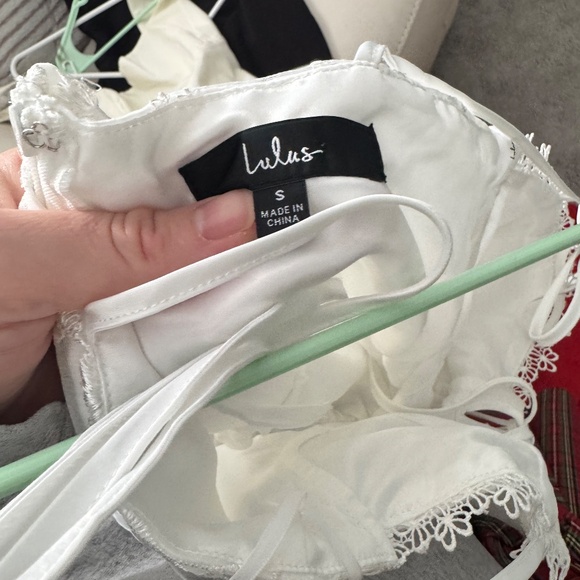 Lulus Serene Perfection White Mesh Embroidered Tie-Strap Midi Dress - Picture 4 of 4